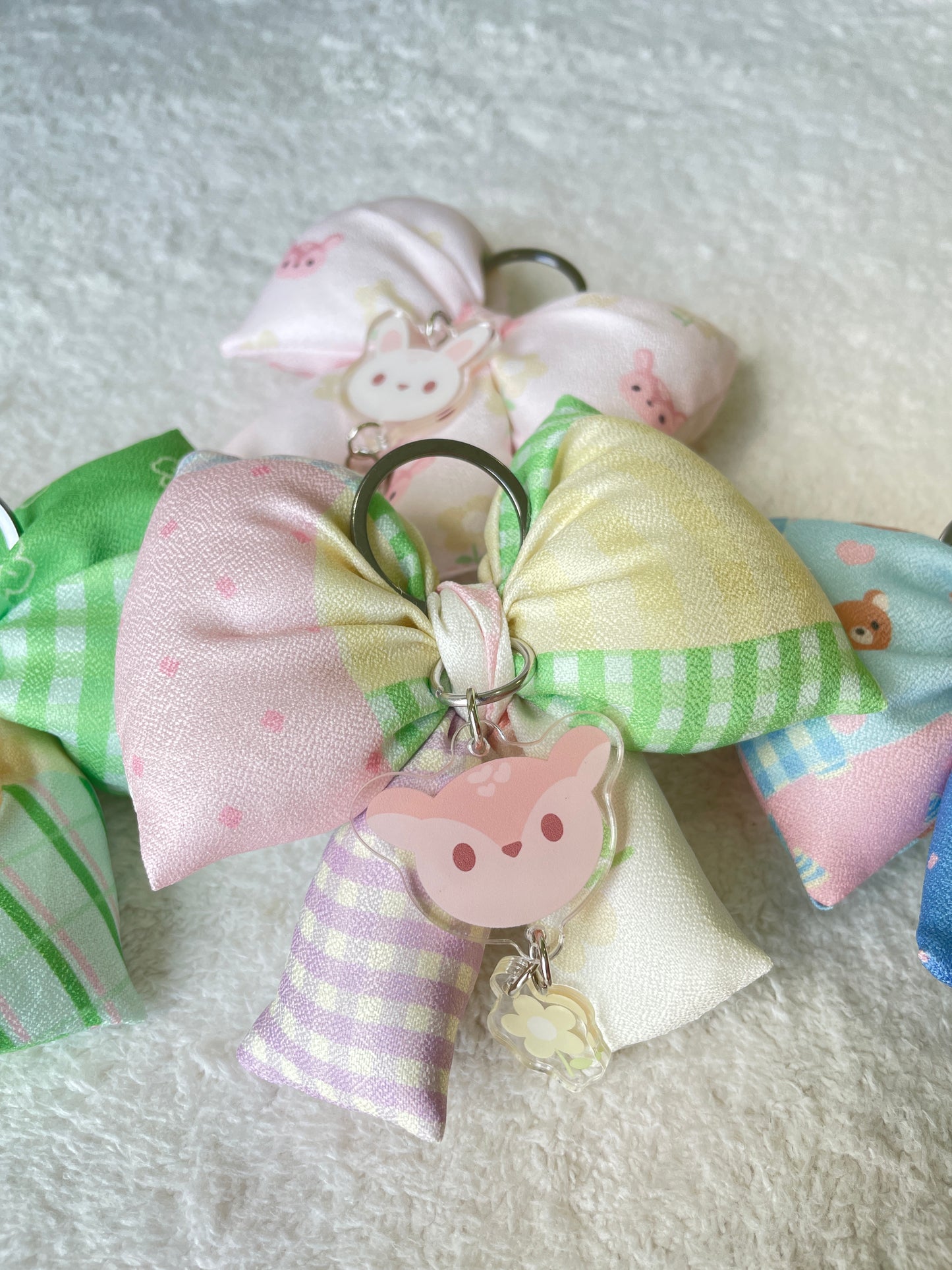Cute Ribbon Plush Keychain