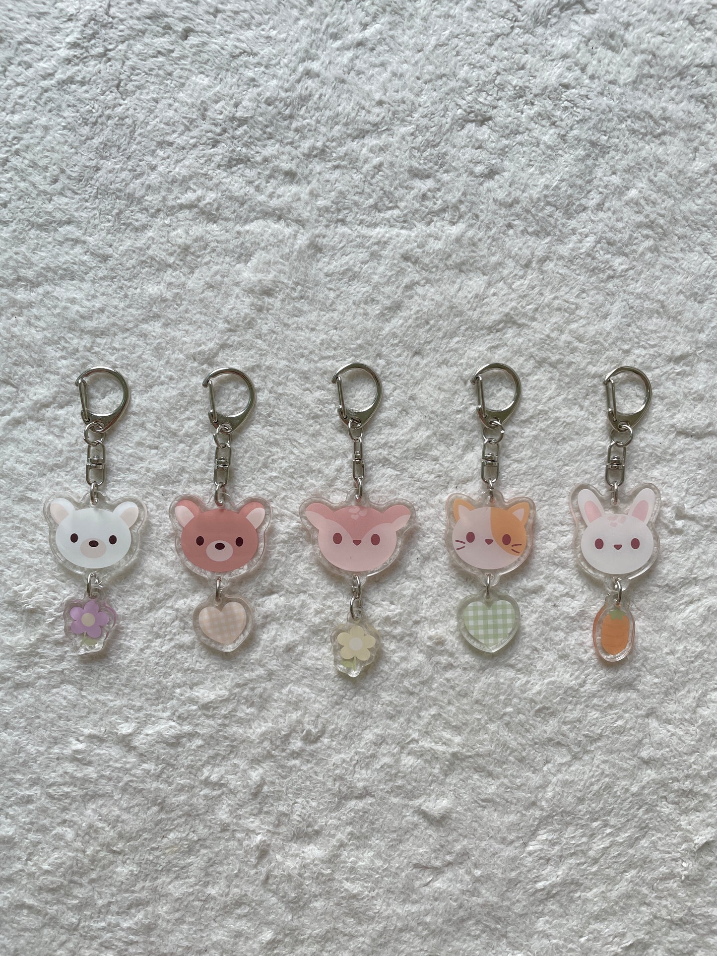 Cute Ribbon Plush Keychain