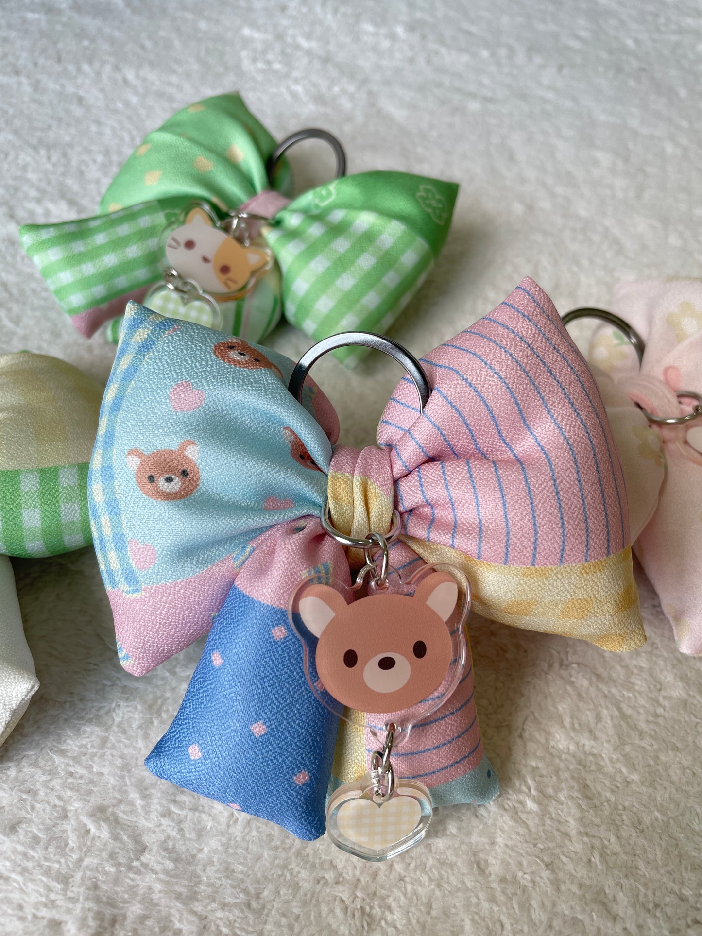 Cute Ribbon Plush Keychain