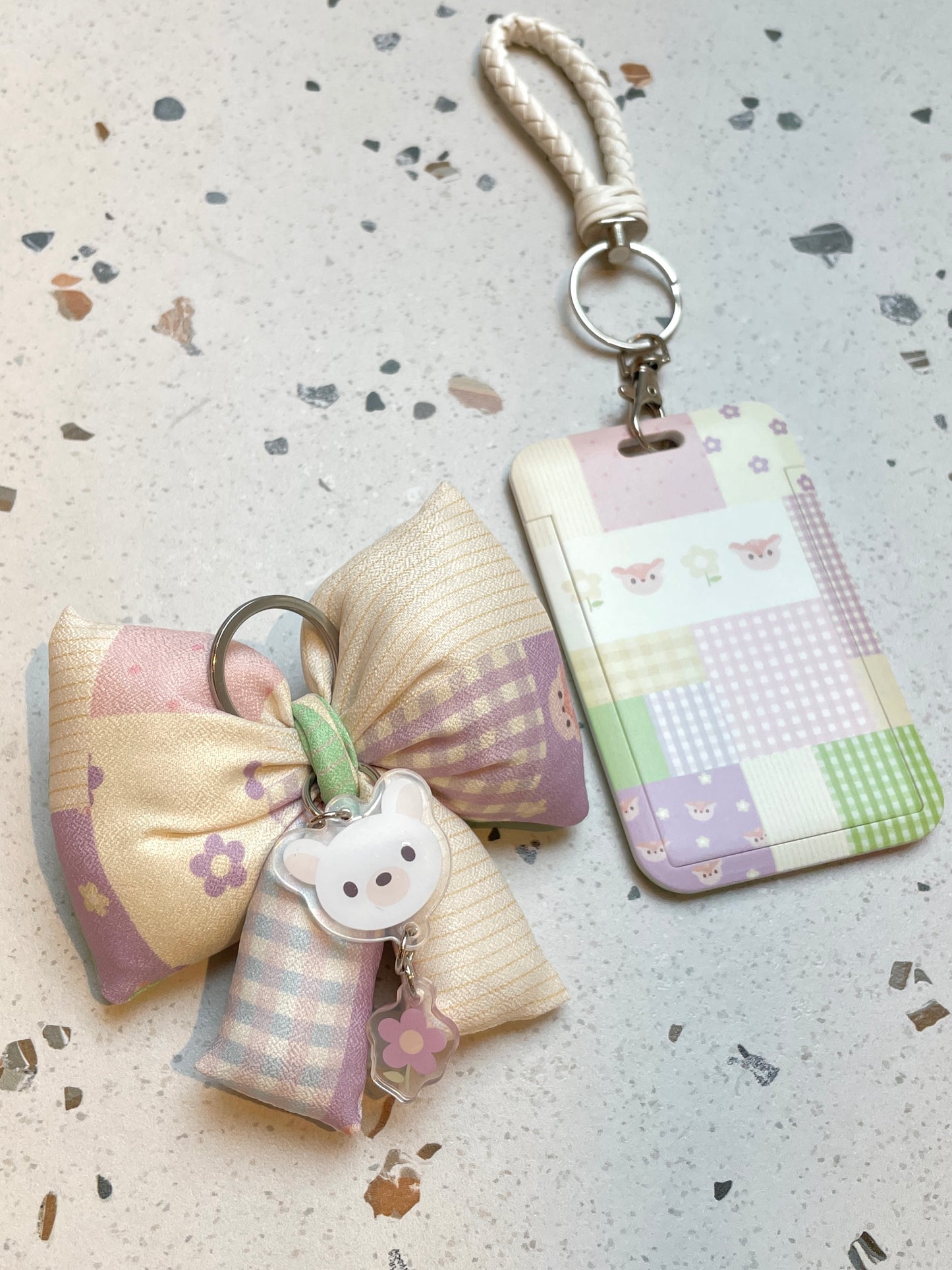 Cute Ribbon Plush Keychain