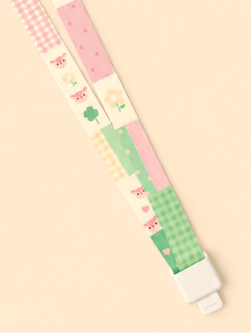 Soft Meadow Flower Pink Lanyard
