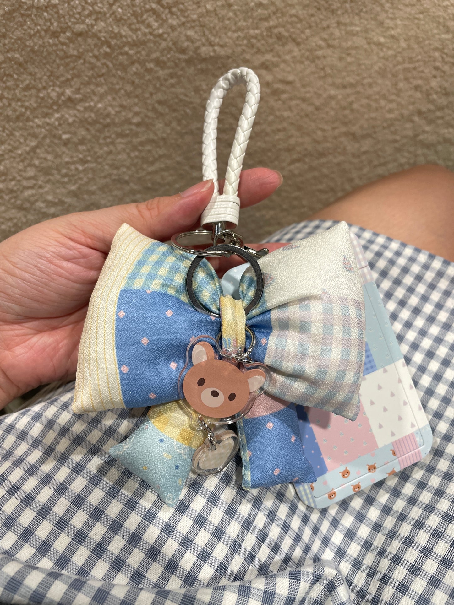 Cute Ribbon Plush Keychain